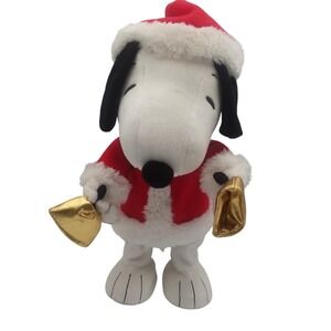 Hallmark Snoopy Christmas Plush 2010‎ Animated Ringing Bells Santa Hat 13"